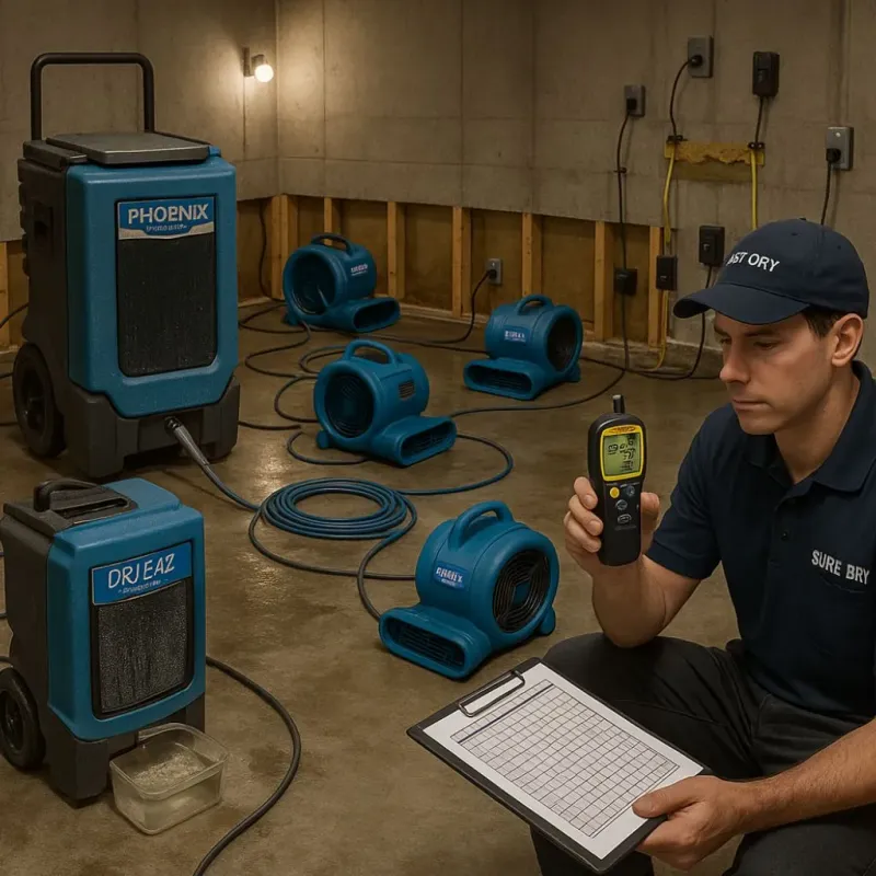 Structural Drying and Dehumidification process in Berlin, PA